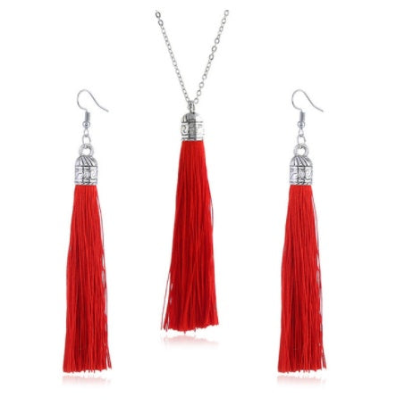 Long Tassel Sweater Chain Necklace – Multiple Colours