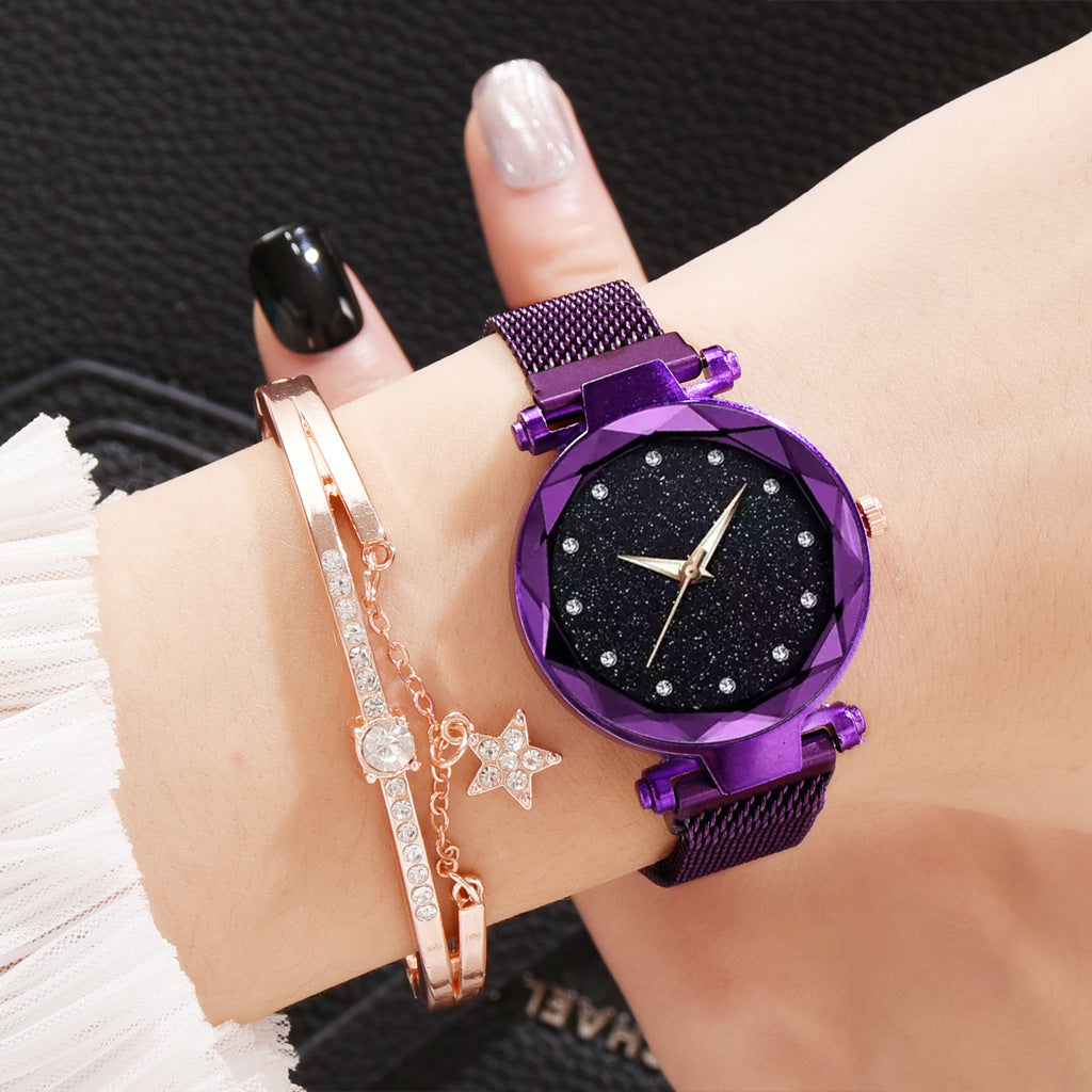 Women's Starry Sky Magnetic Watch & Bracelet Set