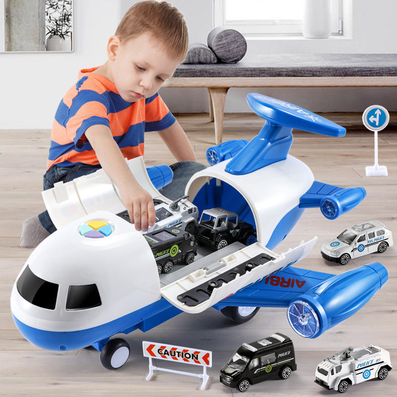 Kids Airplane Car Carrier Toy Set – 32 Pieces, Music & Lights