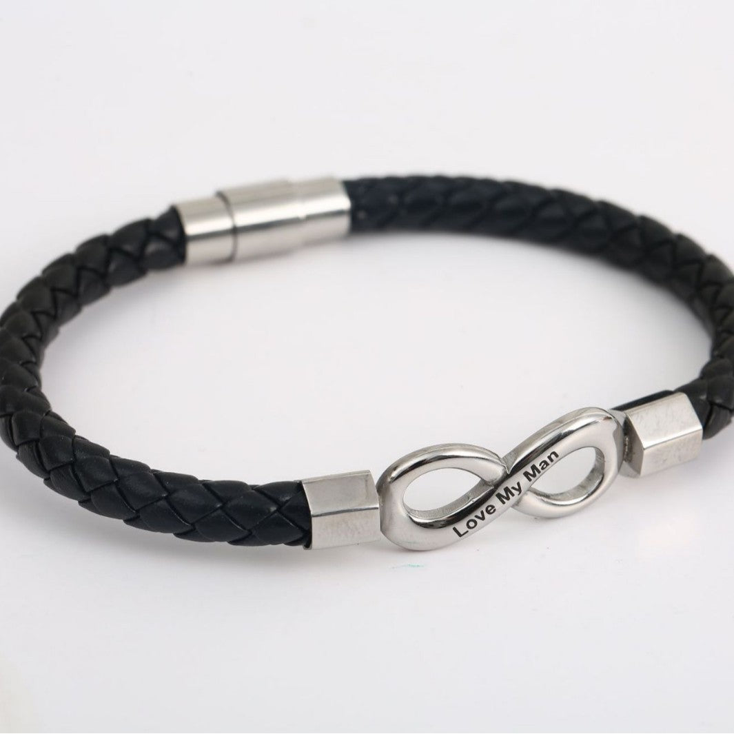 Infinity Symbol Braided Bracelet – Stainless Steel