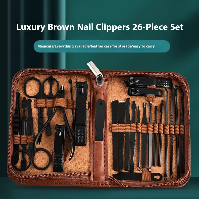 26-Piece Stainless Steel Manicure Set with Case