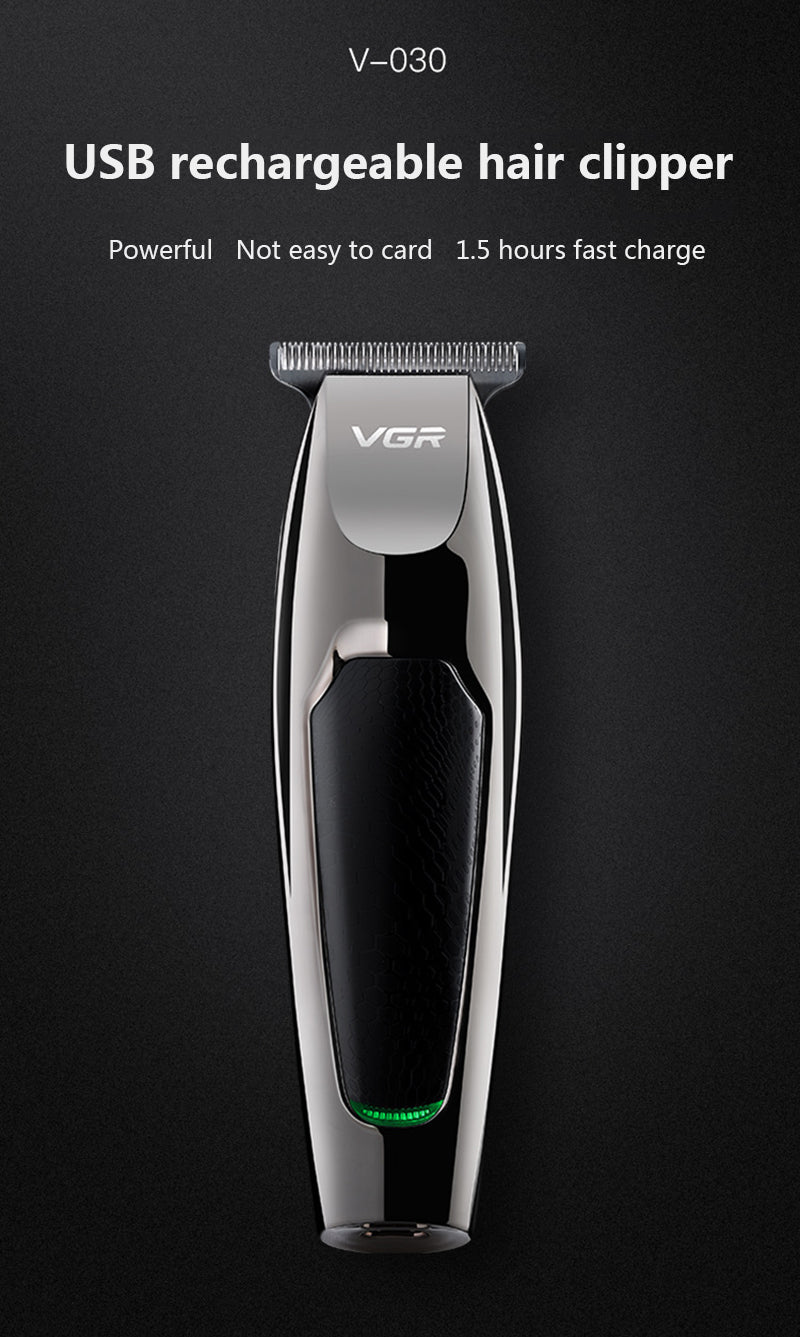 V30 Cordless Hair Clipper – USB Rechargeable, 5 Guide Combs