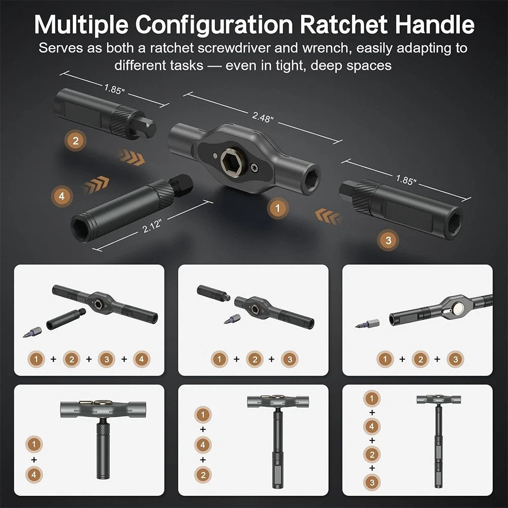 24-in-1 Magnetic Ratchet Screwdriver Set with Case – DIY Gift for Dad