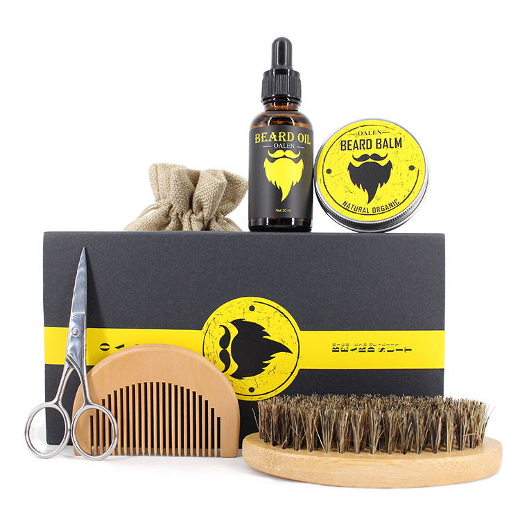 6-Piece Beard Care Kit – Oil, Balm, Brush, Comb & More – image 2