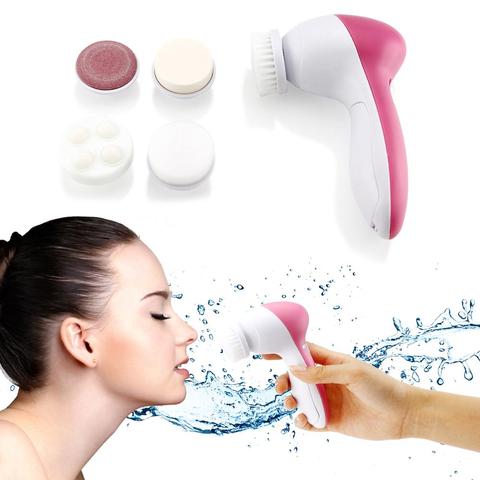 Electric Facial Cleansing Brush with 5 Heads