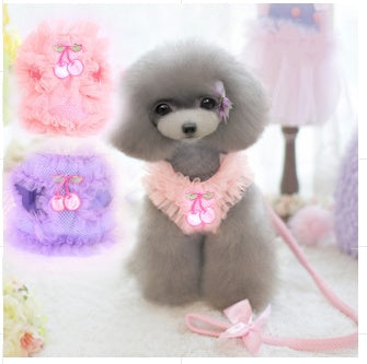 Lace Dog Harness & Leash Set – Pink or Purple, XS to XL