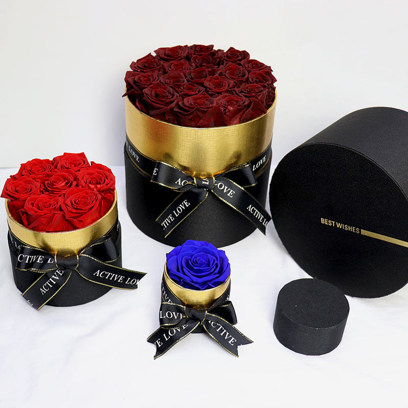 Forever Rose Gift Box – 12 or 18 Roses, Multiple Colours