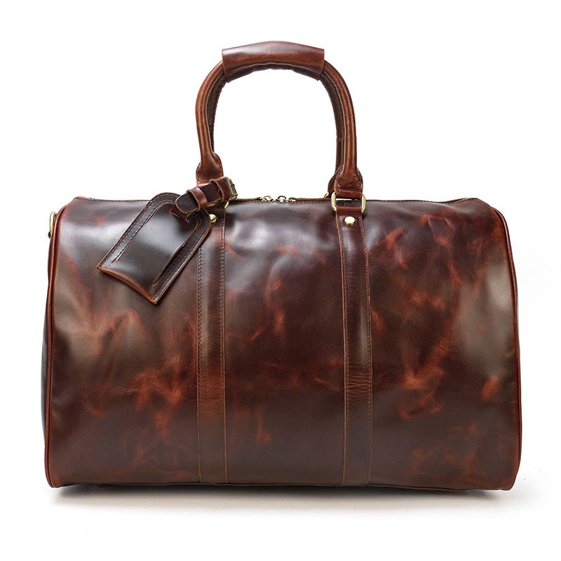 Large Cowhide Leather Shoulder Bag – Brown or Wine Red