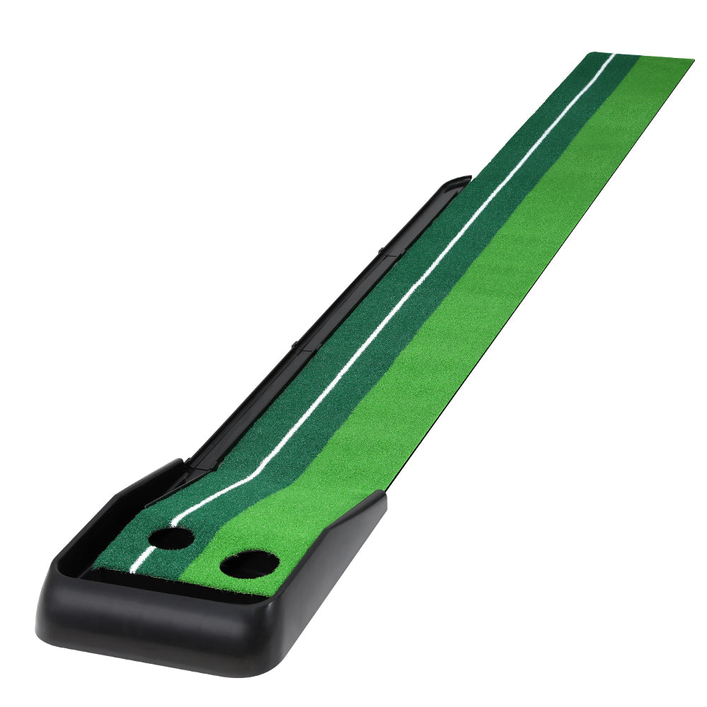 3m green golf putting mat with ball return
