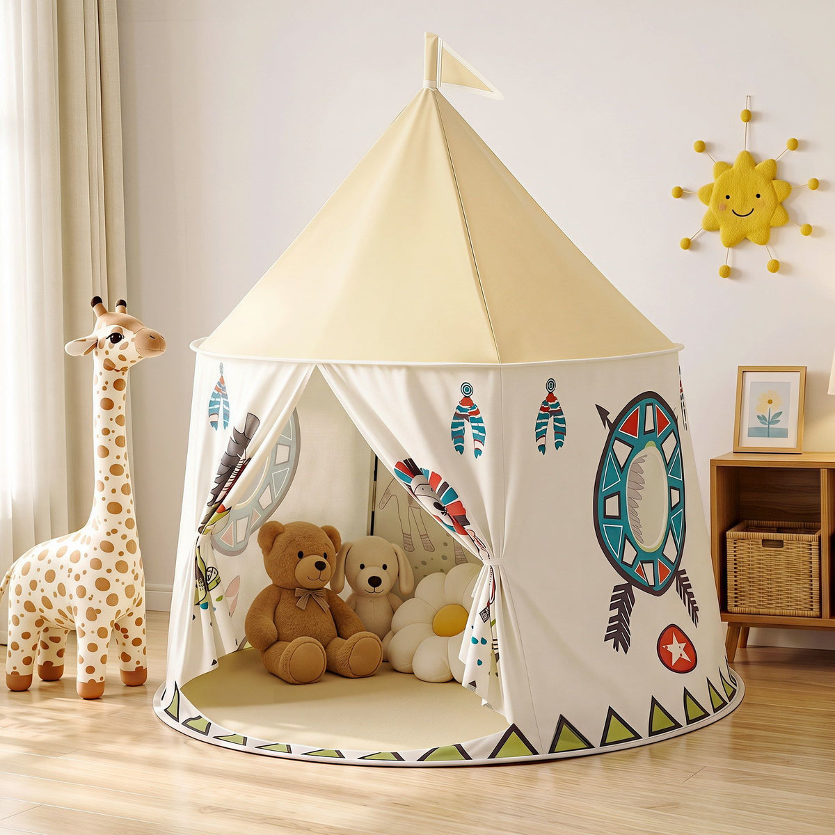Keezi Kids Castle Play Tent with Carry Bag (115 x 115cm)