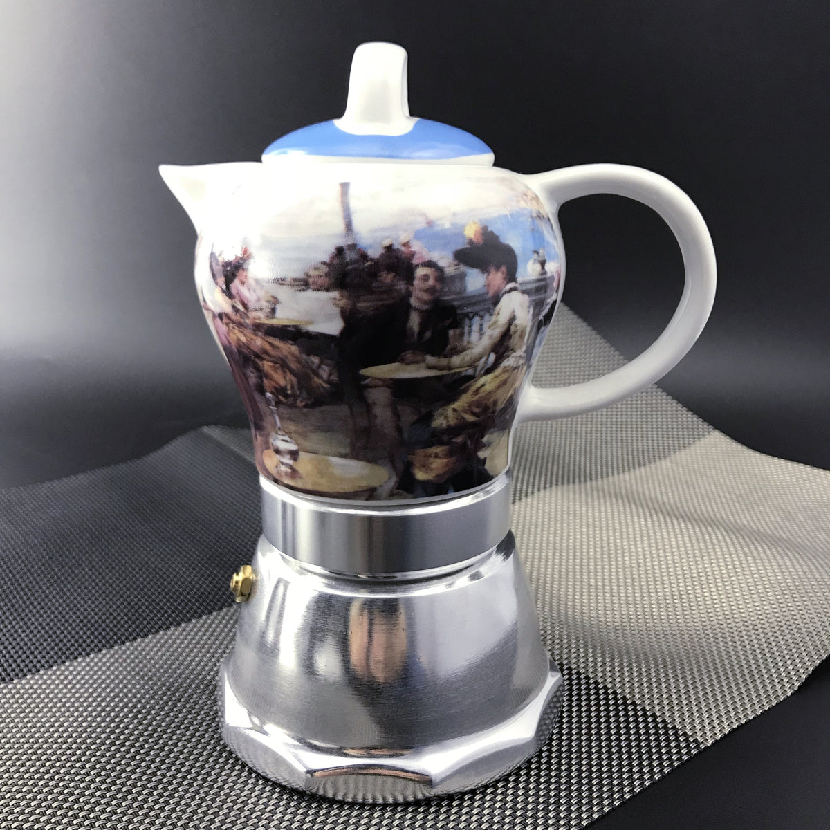 Vintage porcelain stovetop espresso maker