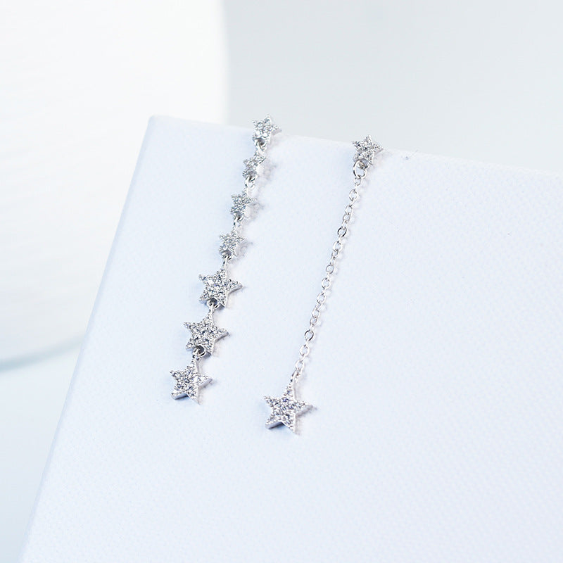 Asymmetric Star Tassel Earrings – S925 Sterling Silver