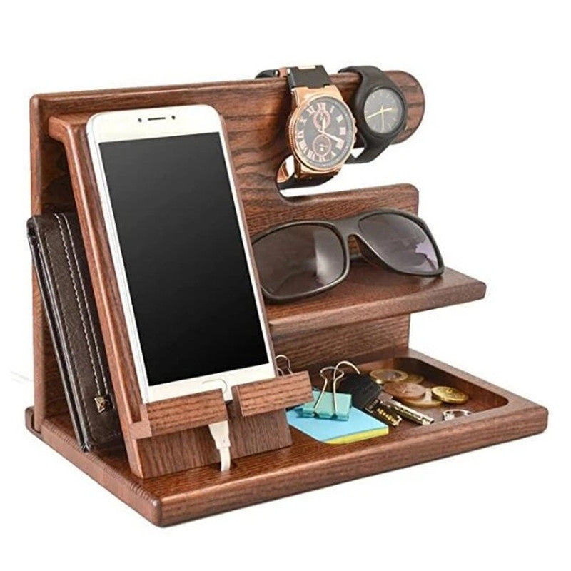 Wooden Phone Docking Station & Desk Organiser