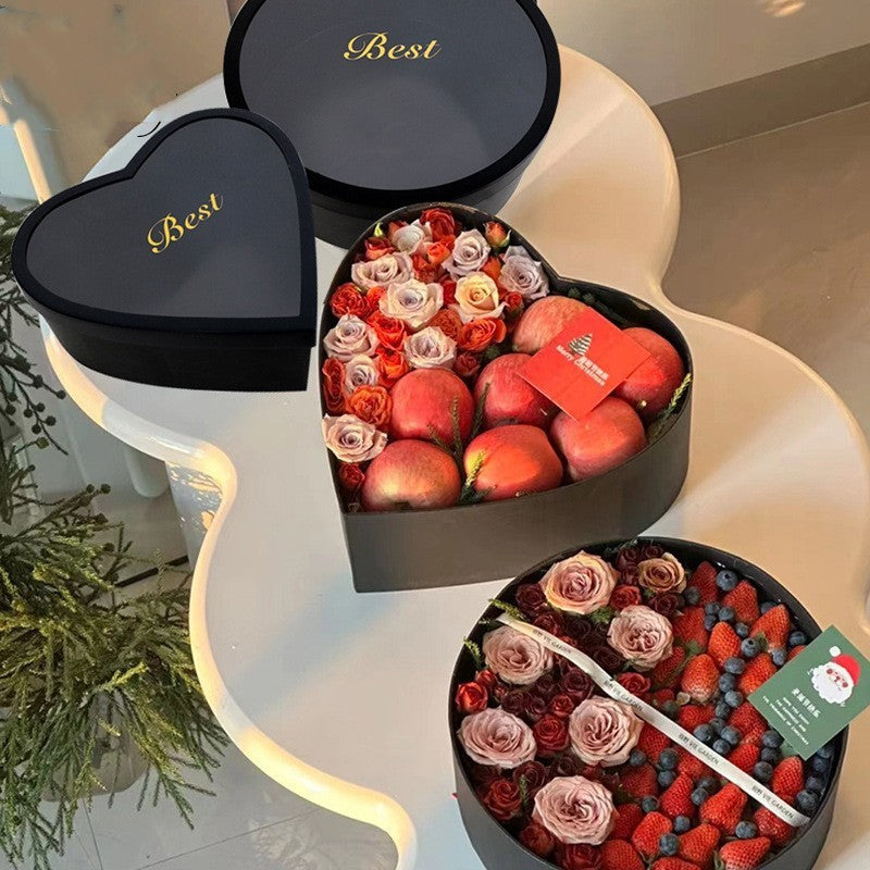 Heart or Round Flower Gift Box – Large, Multiple Colours