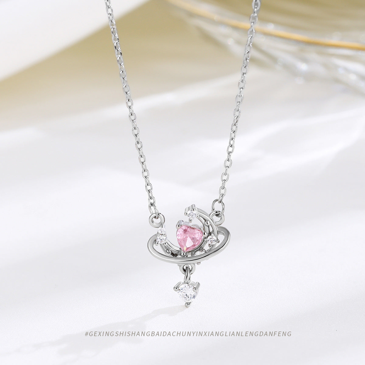 Heart Pendant Clavicle Necklace – S925 Silver