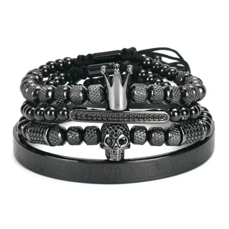 Men's Skull Bracelet Set – 4 Pieces