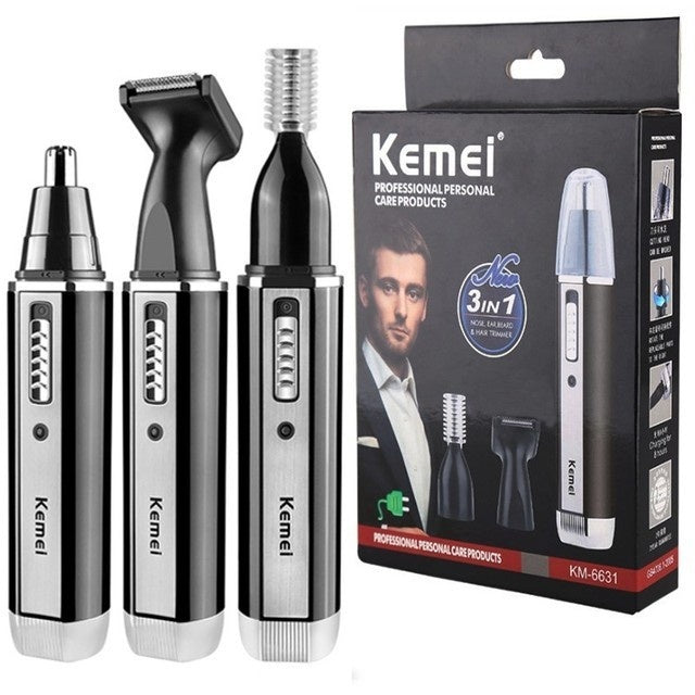 Electric Nose Hair Trimmer Kit – Rechargeable, Black